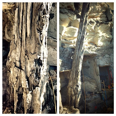 Slimy Scaly Spectacular, Rotted Tree in High Desert Hall (in progress); Zoo Atlanta